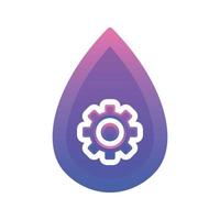 ícone de modelo de design de logotipo gradiente de água de engrenagem