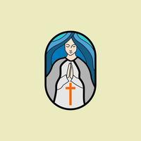 vetor o emblema do logotipo da virgem maria. adequado para igreja e empresa de religião