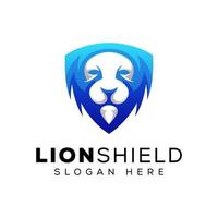 modelo de vetor de design de logotipo de escudo de leão moderno