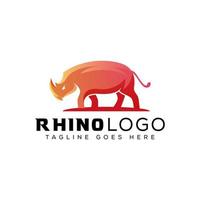 incrível logotipo de rinoceronte gradiente, modelo de vetor de logotipo de rinoceronte animal moderno