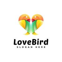 modelo de vetor de design de logotipo de pássaro de amor colorido