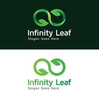 modelo de vetor de design de logotipo natural de folha infinita