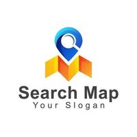 modelo de vetor de design de logotipo de negócios sociais de localização de mapa de pesquisa