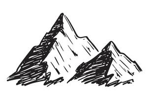 montanhas da paisagem. ilustração desenhada à mão. vetor