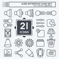 conjunto de ícones de interface web. adequado para o símbolo de interface web. estilo de linha. design simples editável. vetor de modelo de design. ilustração de símbolo simples