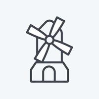 moinho de vento do ícone. adequado para símbolo de jardim. estilo de linha. design simples editável. vetor de modelo de design. ilustração de símbolo simples