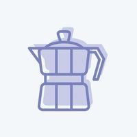 pote de ícone de moka. adequado para símbolo de bebida. estilo de dois tons. design simples editável. vetor de modelo de design. ilustração de símbolo simples