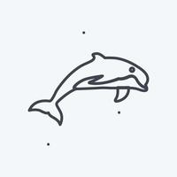 golfinho ícone. adequado para símbolo animal. estilo de linha. design simples editável. vetor de modelo de design. ilustração de símbolo simples