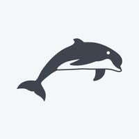 golfinho ícone. adequado para símbolo animal. estilo de glifo. design simples editável. vetor de modelo de design. ilustração de símbolo simples