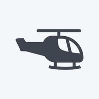 helicóptero de ícone. adequado para símbolo de brinquedo. estilo de glifo. design simples editável. vetor de modelo de design. ilustração de símbolo simples