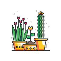 ilustrações de desenhos animados de coleções de plantas