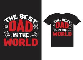 melhor pai do mundo tipografia t shirt design.eps vetor