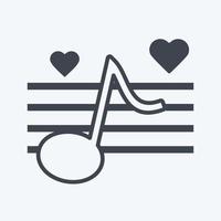 música de casamento ícone. apropriado para o símbolo do casamento. estilo de glifo. design simples editável. vetor de modelo de design. ilustração de símbolo simples