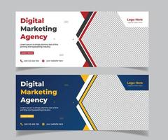 banner web de agência de marketing digital e design de modelo de banner de postagem de mídia social vetor