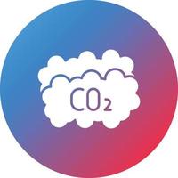 ícone de fundo gradiente de círculo de glifo de dióxido de carbono vetor