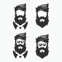 modelos de logotipo do homem barbudo vetor