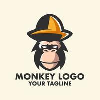 modelos de design de logotipo de macaco vetor