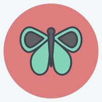 borboleta ícone 1. adequado para símbolo animal. estilo de companheiro de cor. design simples editável. vetor de modelo de design. ilustração de símbolo simples