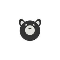 modelo de design de vetor de ícone de logotipo de urso preto e branco