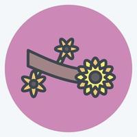 ramo de flor de ícone. adequado para o símbolo da primavera. estilo mate de cor. design simples editável. vetor de modelo de design. ilustração de símbolo simples
