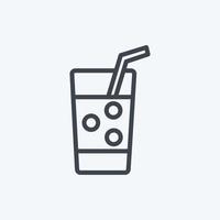 ícone de água com gás. adequado para símbolo de bebida. estilo de linha. design simples editável. vetor de modelo de design. ilustração de símbolo simples