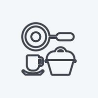 conjunto de cozinha de ícone. adequado para o símbolo da comunidade. estilo de linha. design simples editável. vetor de modelo de design. ilustração de símbolo simples