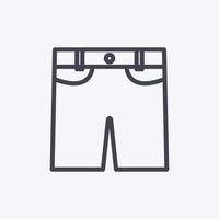 shorts ícone. adequado para o símbolo de acessórios masculinos. estilo de linha. design simples editável. vetor de modelo de design. ilustração de símbolo simples