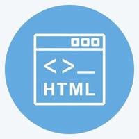 ícone html. adequado para símbolo de programação. estilo de olhos azuis. design simples editável. vetor de modelo de design. ilustração de símbolo simples