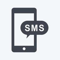 notificação de sms de ícone. apropriado para o símbolo de educação. estilo de glifo. design simples editável. vetor de modelo de design. ilustração de símbolo simples