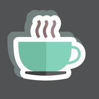 xícara de café adesivo. adequado para símbolo de festa. design simples editável. vetor de modelo de design. ilustração de símbolo simples