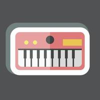 teclado adesivo. adequado para símbolo de música. estilo de companheiro de cor. design simples editável. vetor de modelo de design. ilustração de símbolo simples