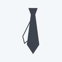 gravata de ícone. adequado para o símbolo de acessórios masculinos. estilo de glifo. design simples editável. vetor de modelo de design. ilustração de símbolo simples