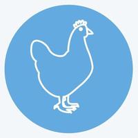 ícone de frango. adequado para símbolo animal. estilo de olhos azuis. design simples editável. vetor de modelo de design. ilustração de símbolo simples
