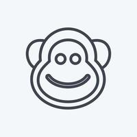 macaco ícone. adequado para símbolo animal. estilo de linha. design simples editável. vetor de modelo de design. ilustração de símbolo simples