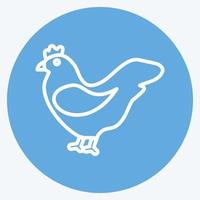 ícone de galinha. adequado para símbolo de jardim. estilo de olhos azuis. design simples editável. vetor de modelo de design. ilustração de símbolo simples