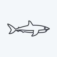 tubarão ícone. adequado para símbolo animal. estilo de linha. design simples editável. vetor de modelo de design. ilustração de símbolo simples