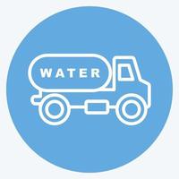 caminhão de água do ícone. adequado para o símbolo da comunidade. estilo de olhos azuis. design simples editável. vetor de modelo de design. ilustração de símbolo simples