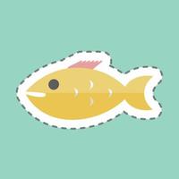 linha de adesivo cortar peixe-palhaço. adequado para o símbolo do mar. design simples editável. vetor de modelo de design. ilustração de símbolo simples