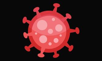 vírus corona vector, ícone covid-19, vírus pandêmico em fundo preto vetor