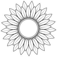 desenho de flores estilo mandala para colorir vetor