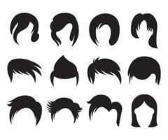 conjunto de ícones de penteado e peruca