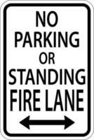 nenhum sinal de seta dupla de pista de incêndio de estacionamento no fundo branco vetor