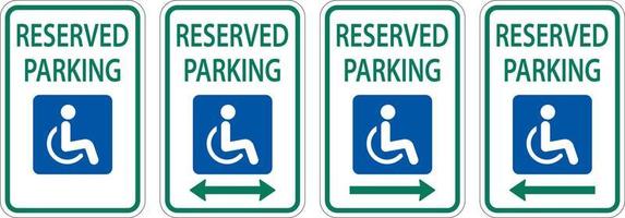 sinal de estacionamento reservado acessível em fundo branco vetor