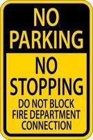 sem estacionamento não bloqueie o sinal de conexão do corpo de bombeiros vetor