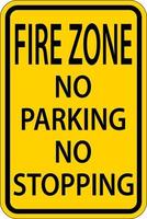 zona de fogo sem estacionamento sem sinal de parada no fundo branco vetor