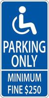 sinal de estacionamento acessível em fundo branco vetor