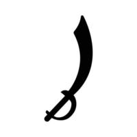 silhueta de espada pirata. elemento de design de ícone preto e branco em fundo branco isolado
