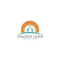 modelo abstrato gráfico de símbolo de logotipo de vetor de igreja