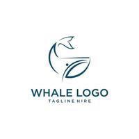 conceito de logotipo de peixe-baleia, ícone de vetor de baleia