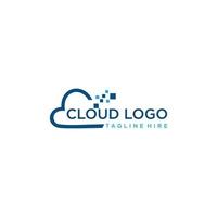 modelo de design de logotipo de tecnologia de nuvem. ilustração vetorial vetor